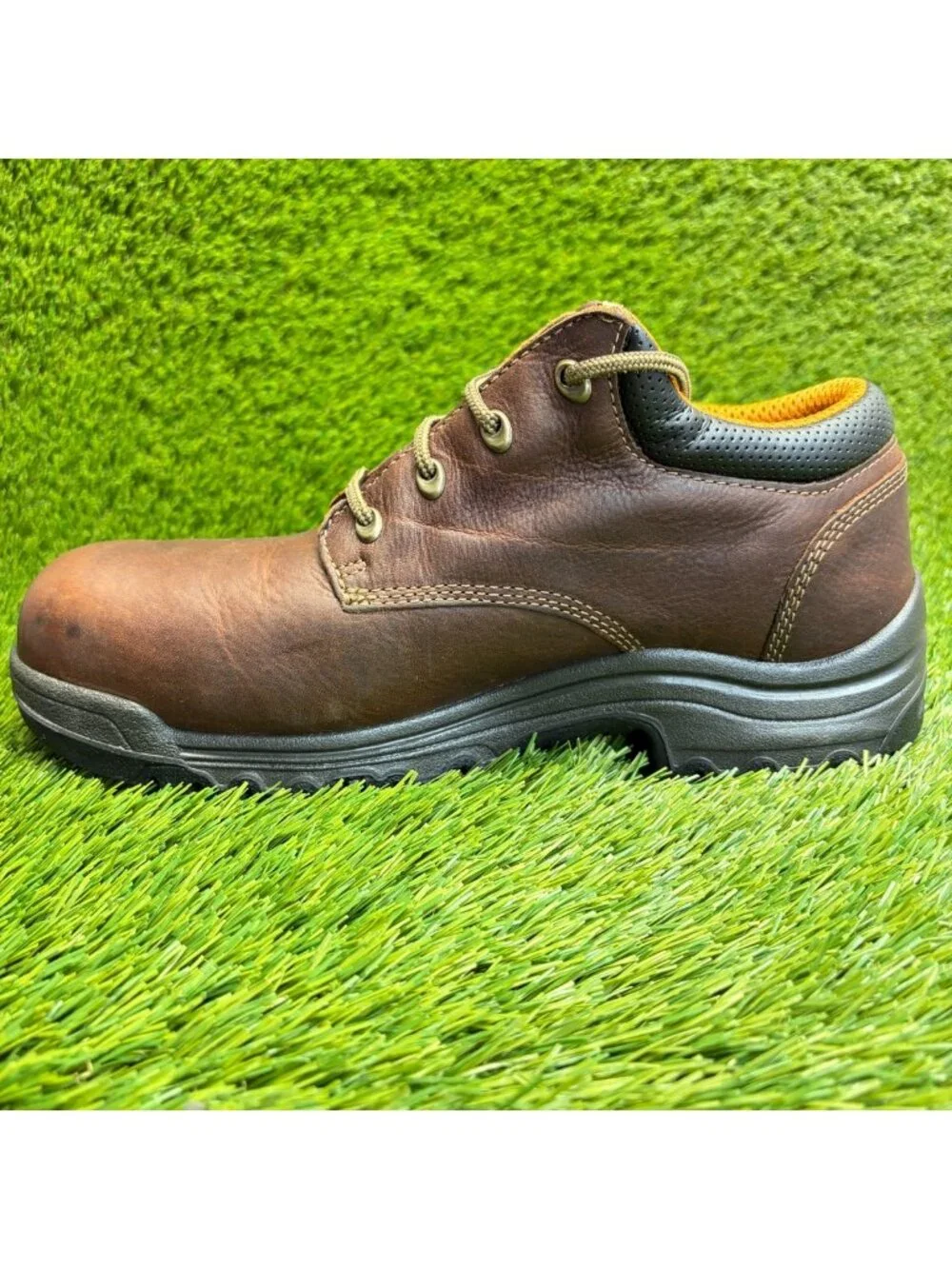Timberland PRO Titan Mens Size 10.5 Brown Alloy Toe Safety Work Oxford Shoes